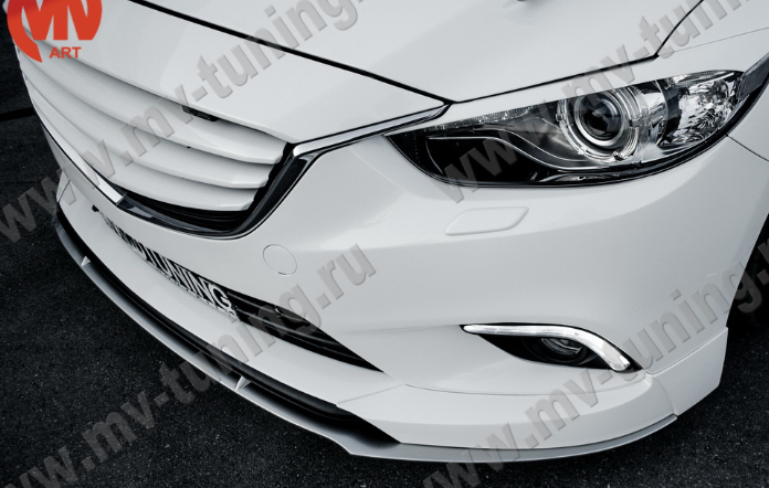Сплиттер переднего бампера под клыки № 1 "SkyActivSport" для Mazda 6 (2013-н.в.) купить недорого с доставкой в Пенза
