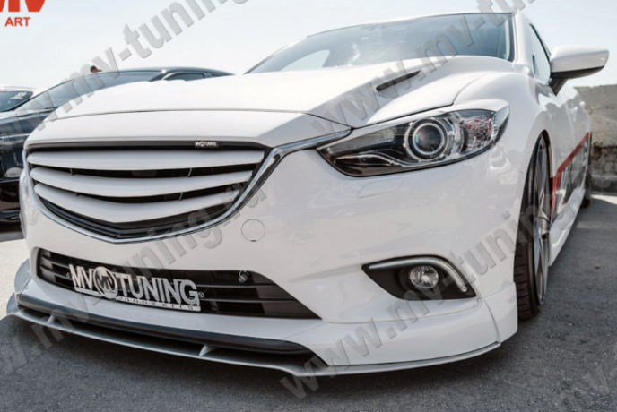 Сплиттер переднего бампера под клыки № 1 "SkyActivSport" для Mazda 6 (2013-н.в.) купить недорого с доставкой в Пенза