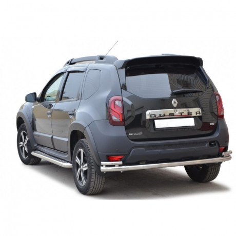 Защита заднего бампера «Труба с уголками» (d63.5) для Renault Duster (2015-н.в.)(Окрашенное) купить недорого с доставкой в Пенза
