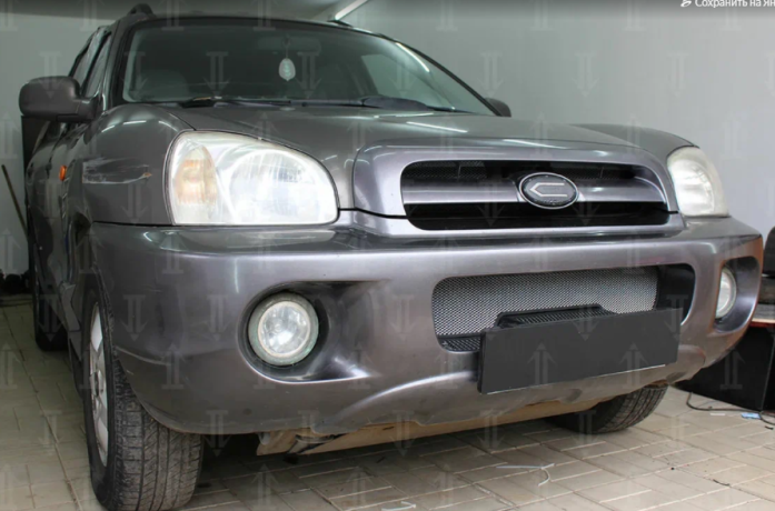 Защита радиатора "Standart" Hyundai Santa Fe (2000-2006) низ, хром купить недорого с доставкой в Пенза