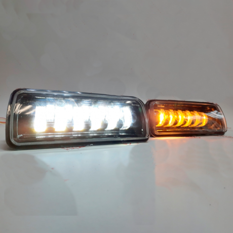 светодиодные led подфарники 11 линз sal-man с дхо, бегающим поворотником, дальним/ближним для л@да НИВ@ 4х4, urban, bronto купить недорого с доставкой в Пенза