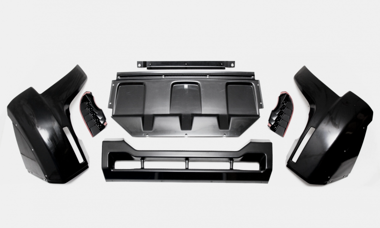 Накладка (юбка) переднего бампера "Broomer Design" (Без ДХЛ) для Mitsubishi Pajero IV (2006-2015) купить недорого с доставкой в Пенза