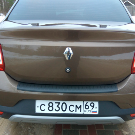 Защитная накладка на задний бампер Renault Logan (2004-2022 г.в.) купить недорого с доставкой в Пенза