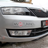 Спойлер переднего бампера (текстурный пластик) для Skoda Rapid (2012-н.в.) купить недорого с доставкой в Пенза