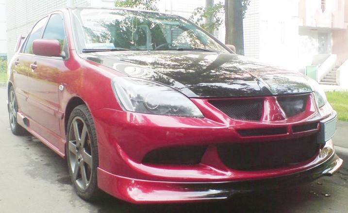 Накладка (юбка) переднего бампера "EVO" (Для бампера EVO) для Mitsubishi Lancer IX (2003-2009) купить недорого с доставкой в Пенза