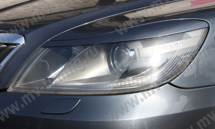 Накладки на фары (реснички) для Skoda Octavia II FL (2008-2013) купить недорого с доставкой в Пенза