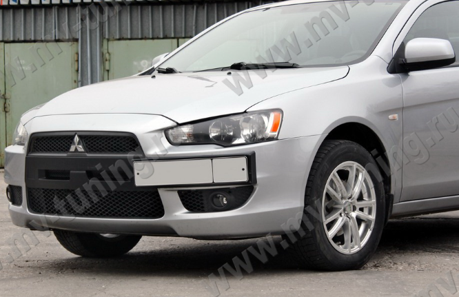 Воздуховоды радиатора в передний бампер (Цельные) var №2 для Mitsubishi Lancer X (2007-2010) купить недорого с доставкой в Пенза