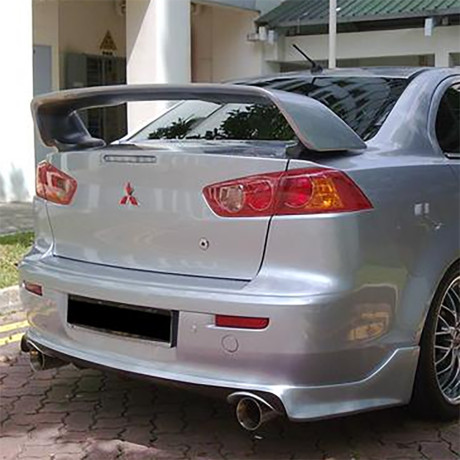 Накладка (юбка) заднего бампера "Zodiak" var №2 (двойной выхлоп) для Mitsubishi Lancer X (2007-2016) купить недорого с доставкой в Пенза