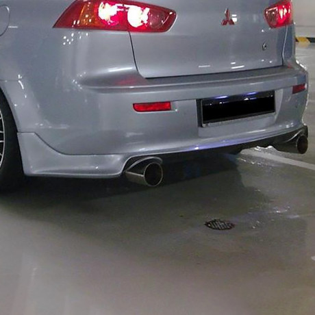 Накладка (юбка) заднего бампера "Zodiak" var №2 (двойной выхлоп) для Mitsubishi Lancer X (2007-2016) купить недорого с доставкой в Пенза