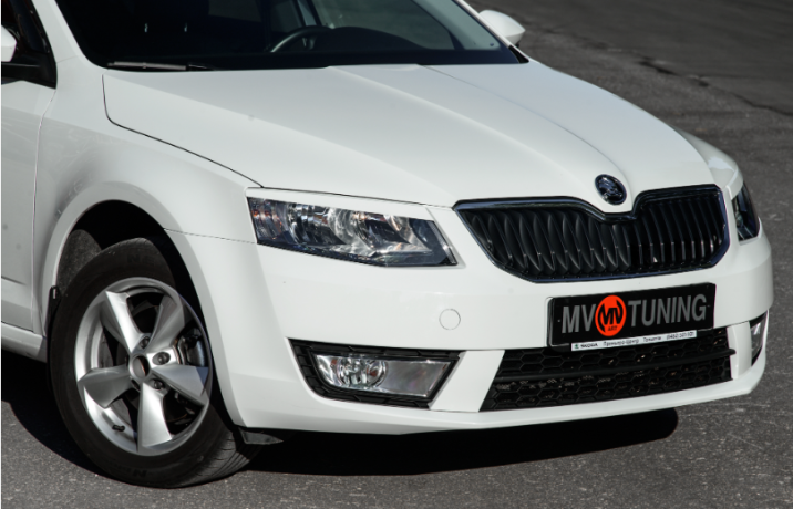 Вставки переднего бампера в стиле "RS" для Skoda Octavia III A7 (2013-2016) купить недорого с доставкой в Пенза
