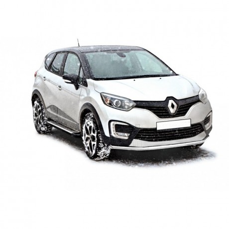 Защита порогов «БУМЕР» алюминиевая с резинкой для Renault Kaptur (2016-н.в.) купить недорого с доставкой в Пенза