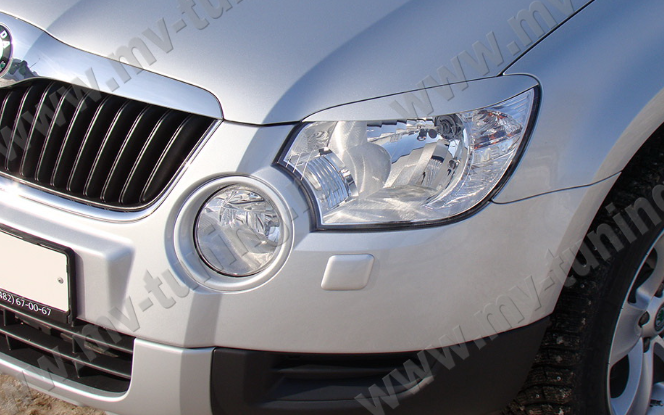 Накладки на фары (реснички) для Skoda Yeti (2009-2012) купить недорого с доставкой в Пенза