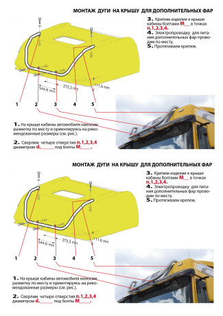 Дуга на крышу для дополнительных фар DAF FT XF105.410-460 (2008-2013)(Нерж. Сталь) купить недорого с доставкой в Пенза
