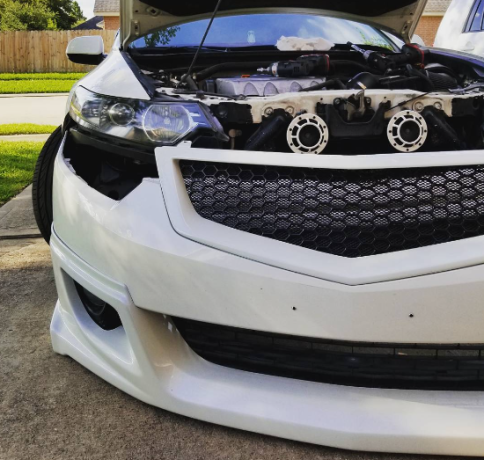 Решетка радиатора "Sport" var №4 (сетка в комплекте) для Honda Accord VIII (2008-2010) купить недорого с доставкой в Пенза