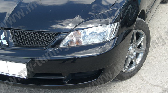 Накладки на фары (реснички) широкие var №2 для Mitsubishi Lancer IX (2004-2007) купить недорого с доставкой в Пенза