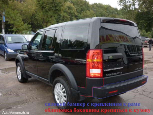 Силовой задний бампер стеклопластиковый на Land Rover Discovery IV купить недорого с доставкой в Пенза